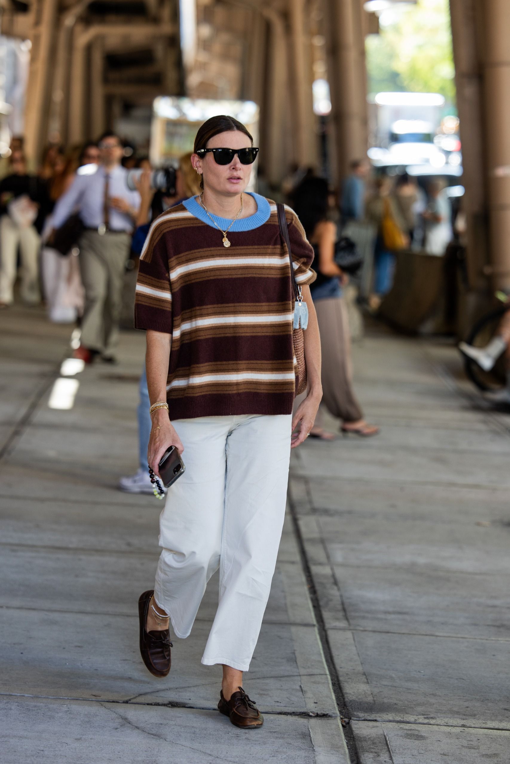 Guests wore the striped shirt trend at New York Fashion Week 2026