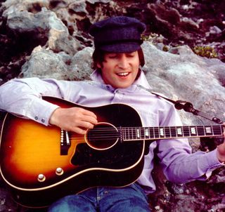 John Lennon replaced ‘his’ stolen J-160E in 1964. The pilfered guitar turned up not long ago in America, where it was auctioned (with Yoko Ono’s permission) by a man who had bought it, unwittingly, on the used market in the late 60s.