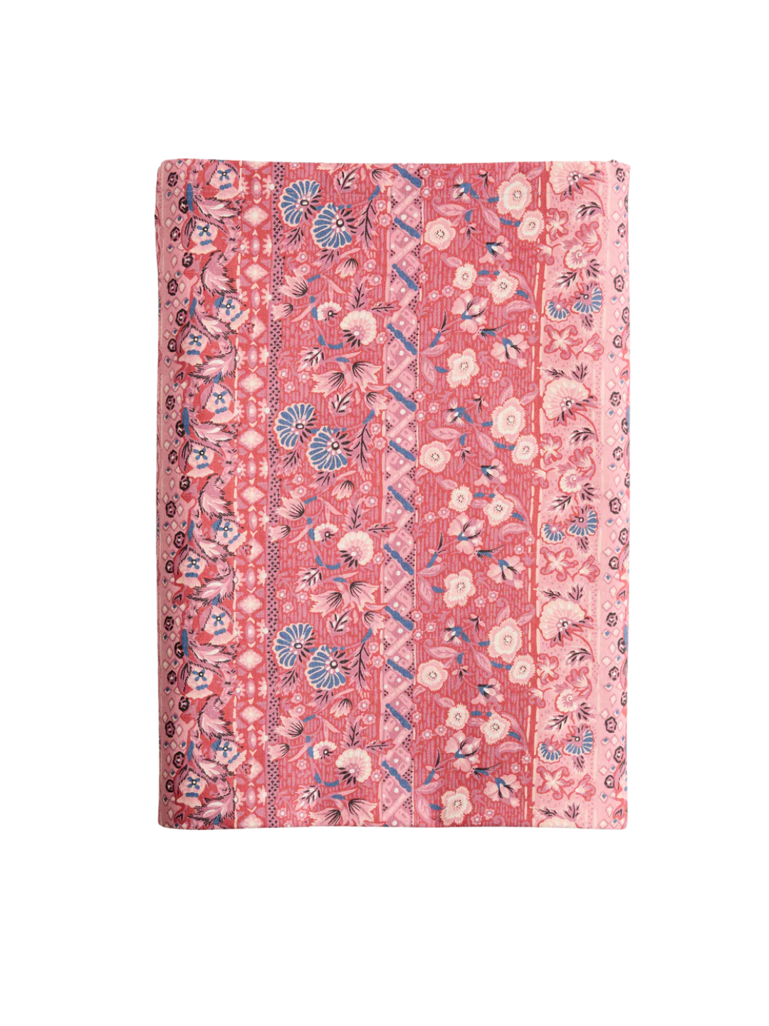 a red floral tablecloth