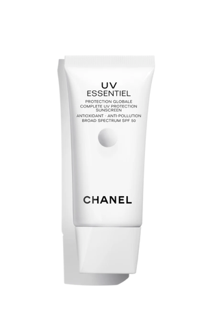 Chanel sunscreen on a white background