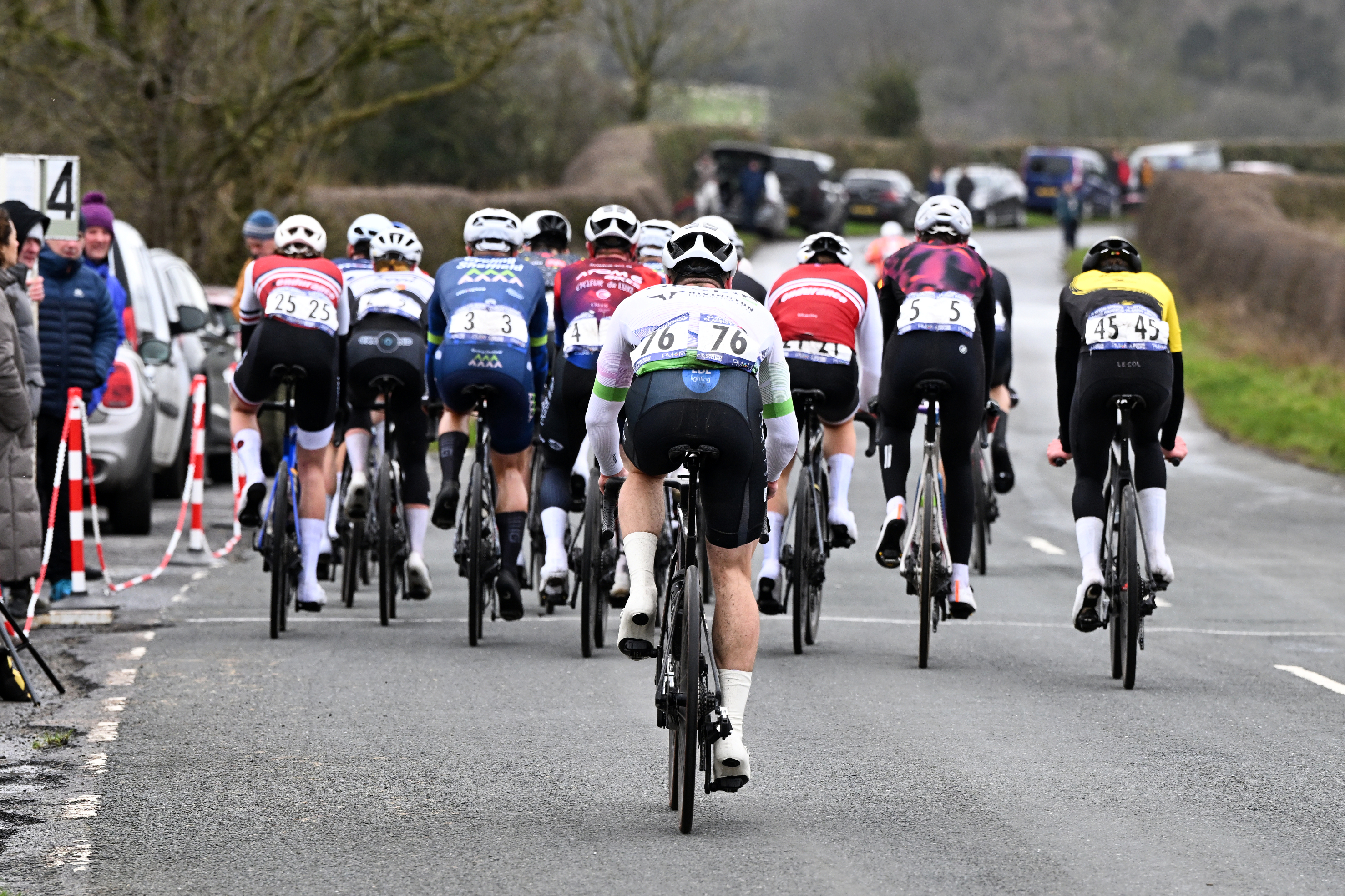Riders competing in a bike race