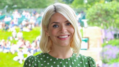 Holly Willoughby with Lanson Champagne at The Championships at Wimbledon on July 5, 2021 in London