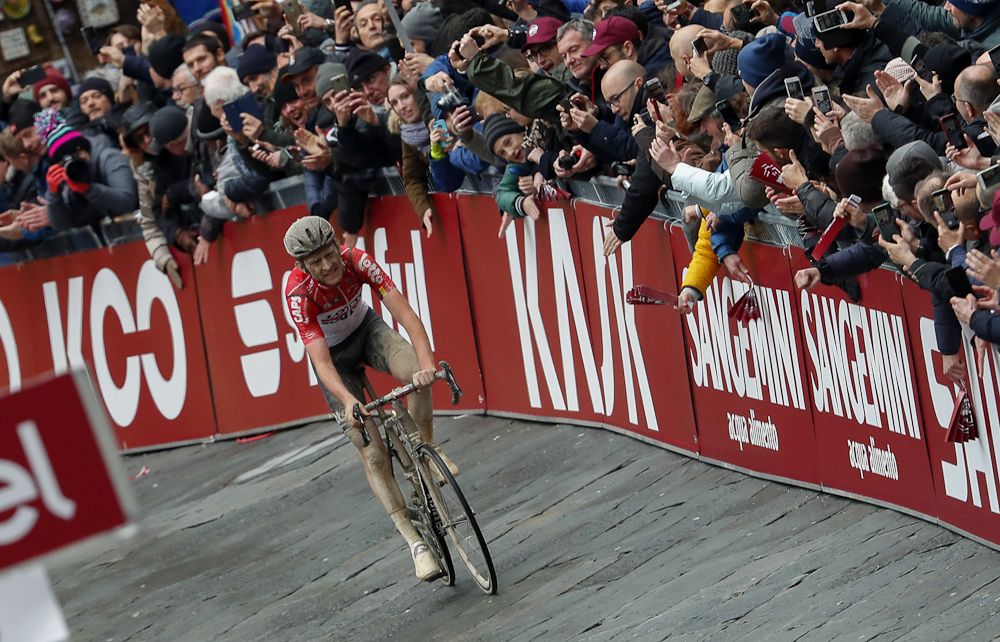 Tiesj Benoot riders to victory at Strade Bianche