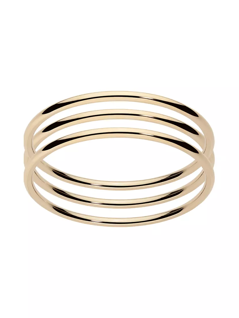 Classic Cylinder 3-Piece 10k-Gold-Plated Bangle Set