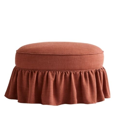 Crate &amp;amp; Barrel, Volant Rust Red Nursery Ottoman by Sharland England