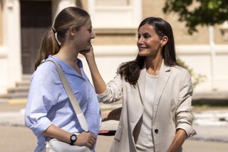 Queen Letizia says farewell to daughter Princess Leonor as she leaves for three years of military training