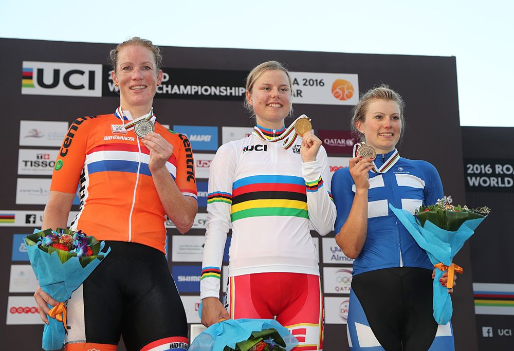 Amalie Dideriksen of Denmark won the elite women&rsquo;s road race at the World Championships