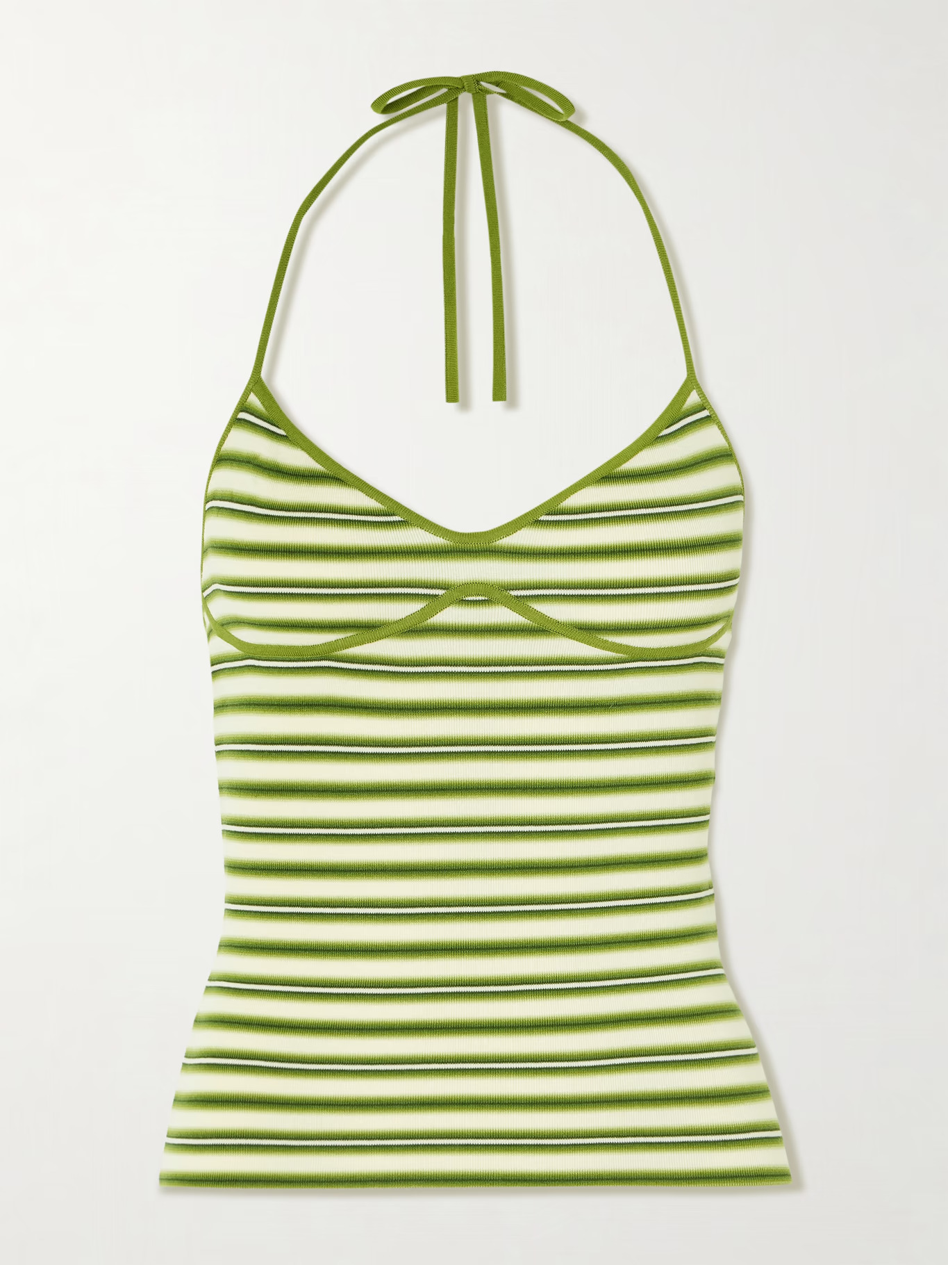 FAITHFULL green striped halter top