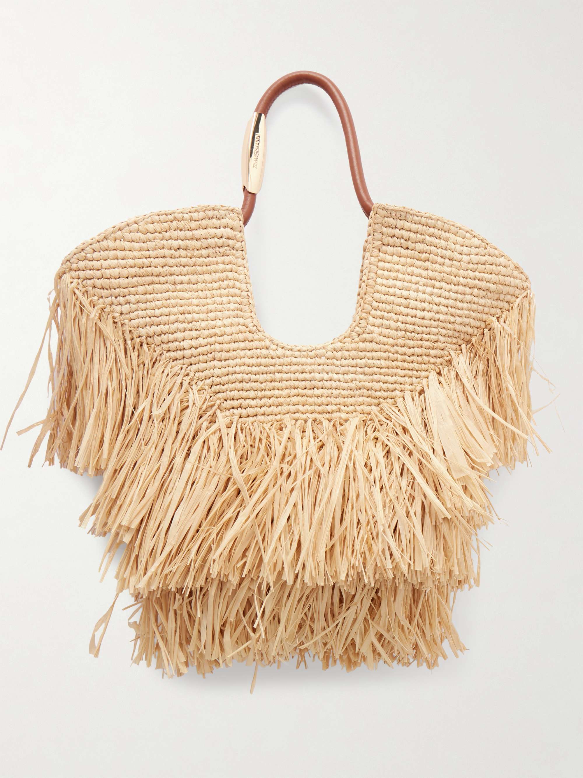 Goldentime Small Fringed Raffia Tote