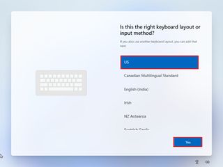 Windows 11 OOBE keyboard