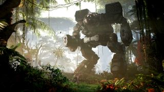  Clans concept art showing a battle mechs in the jungle