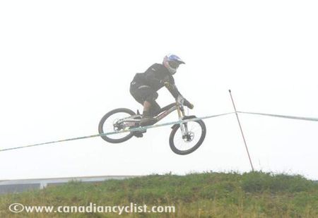Gee Atherton (Great Britain) in the fog