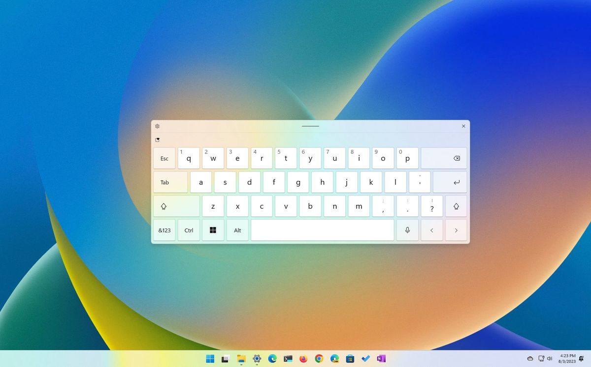 Windows 11 touch keyboard