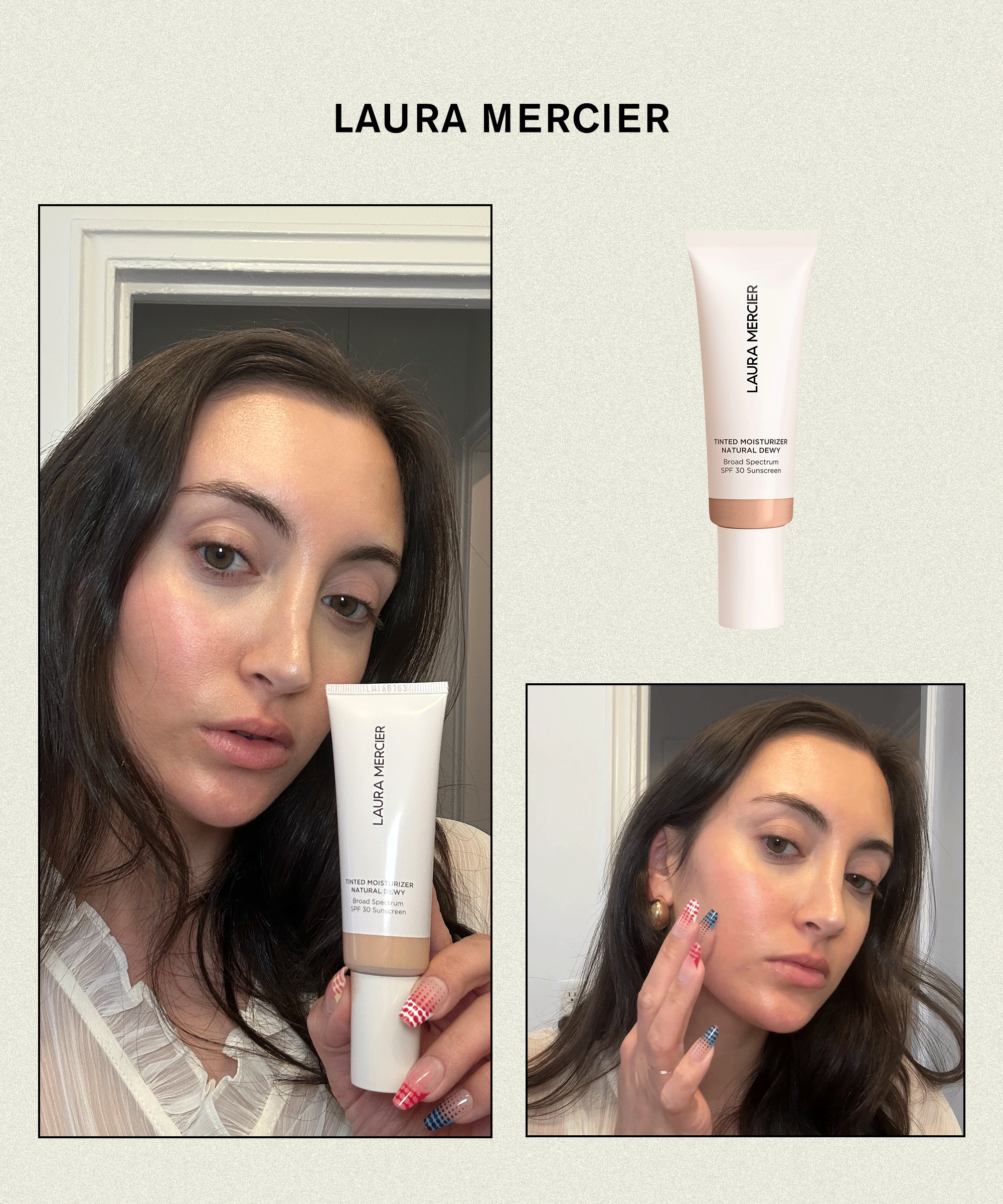 Alyssa Brascia wearing the Laura Mercier Tinted Moisturizer Natural Dewy SPF 30.