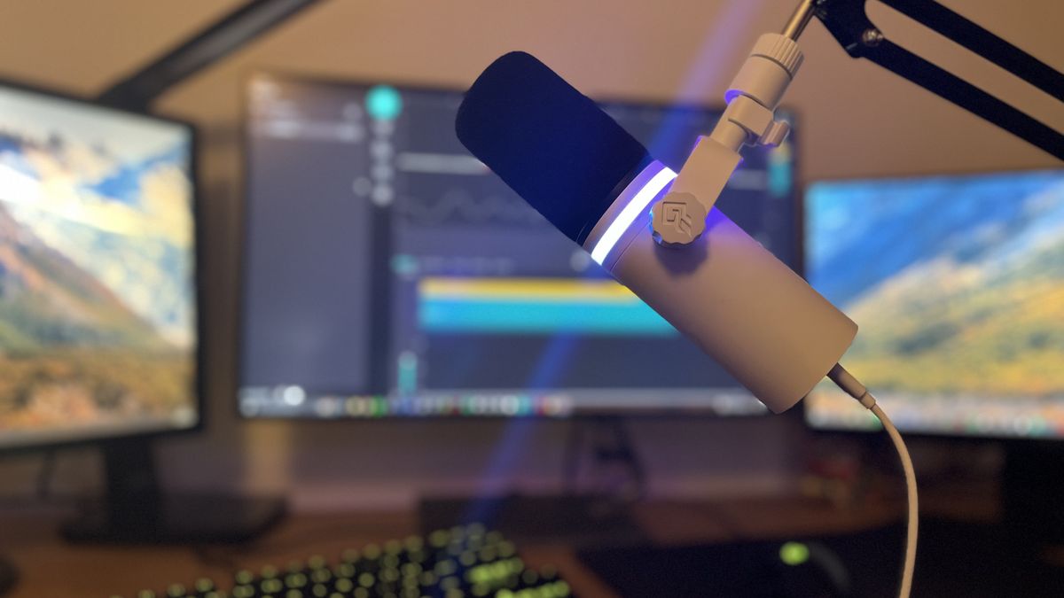 BEACN USB microphone in a home studio