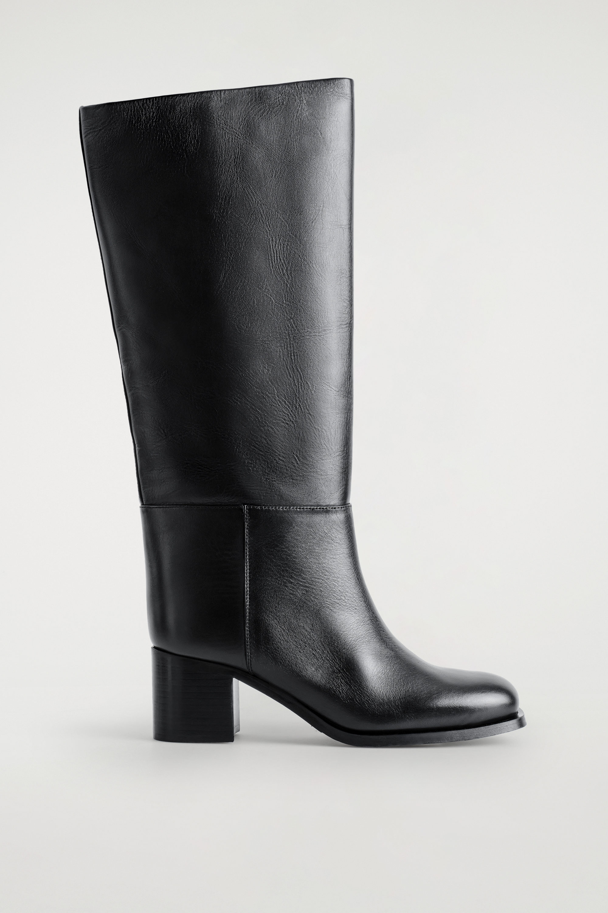 Heeled Leather Knee Boots