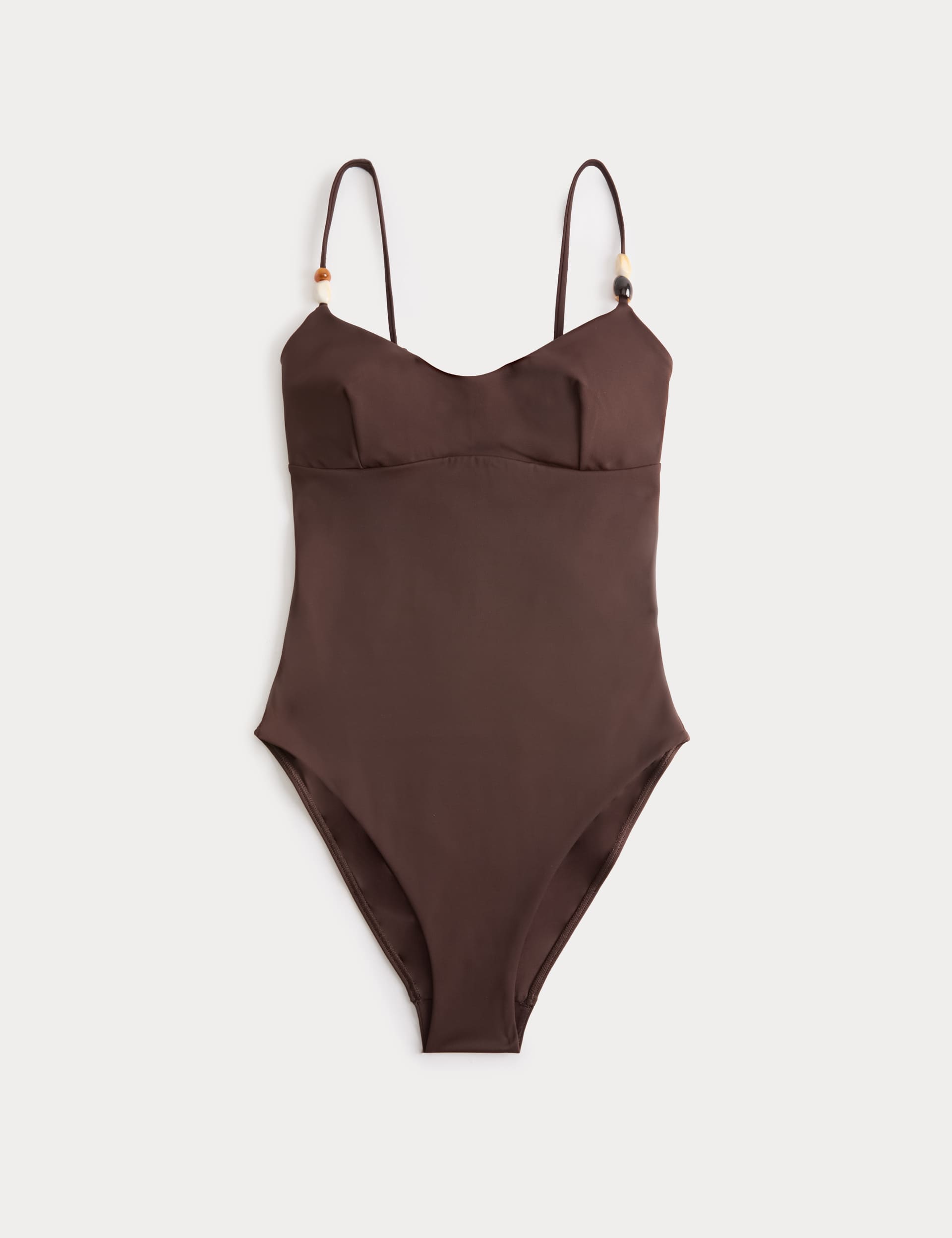 Padded Beaded Scoop Neck Swimsuit