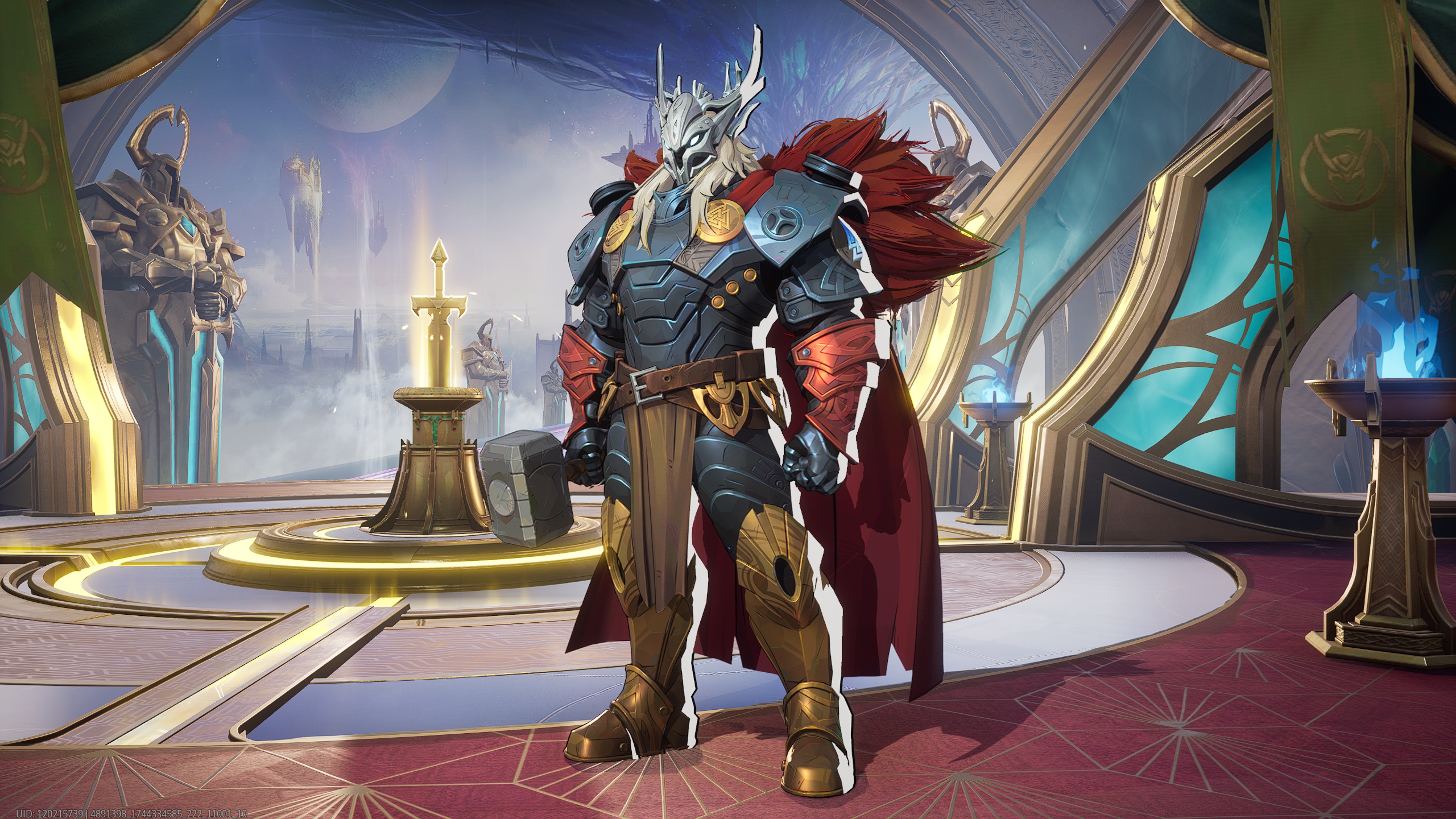 Thor in Asgard wearing the Lord of Asgard skin in Marvel Rivals