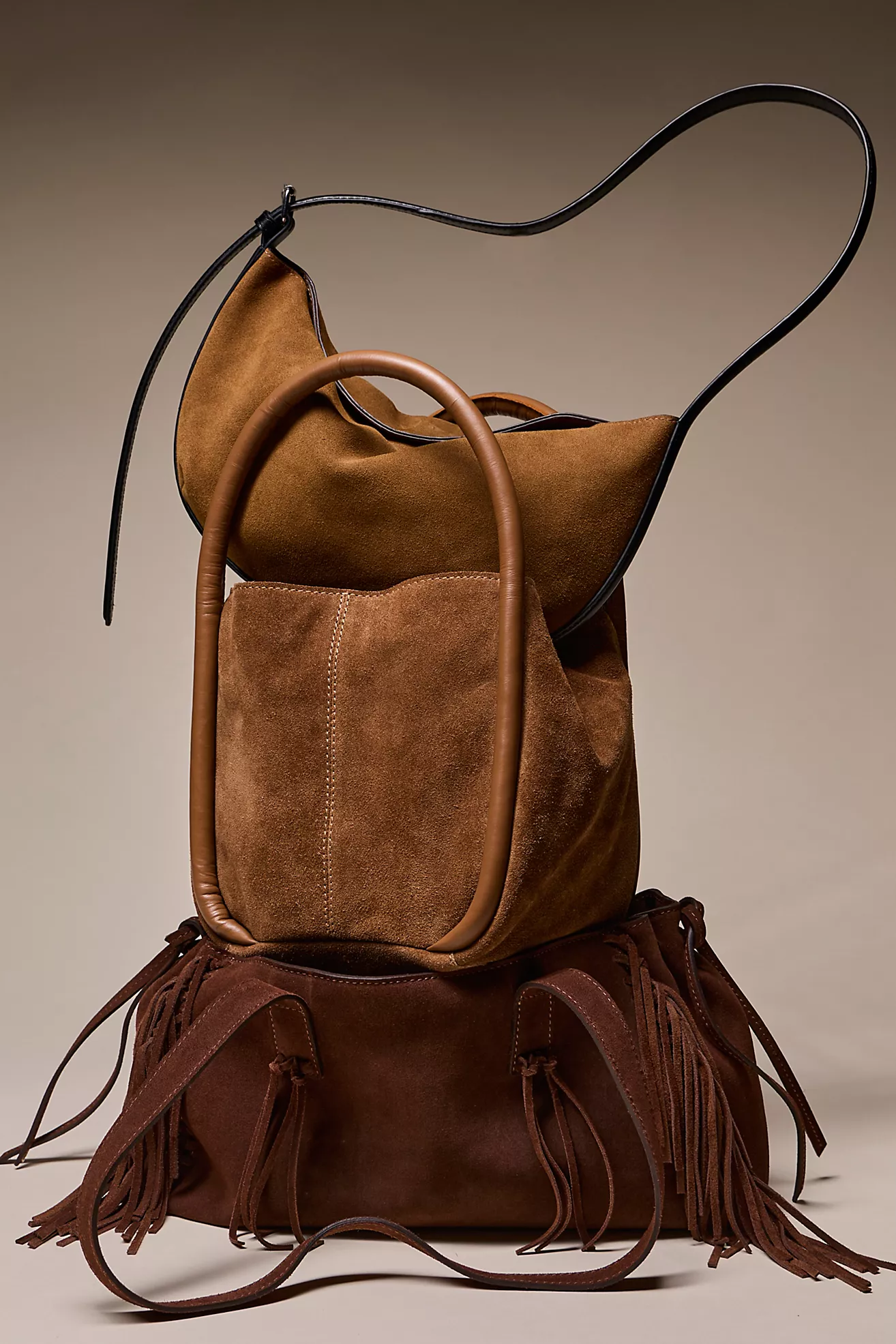 Barlow Suede Bucket Bag