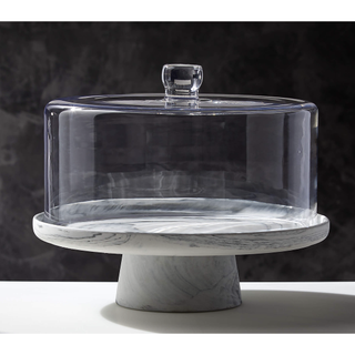 Swirl cake stand with glass lid