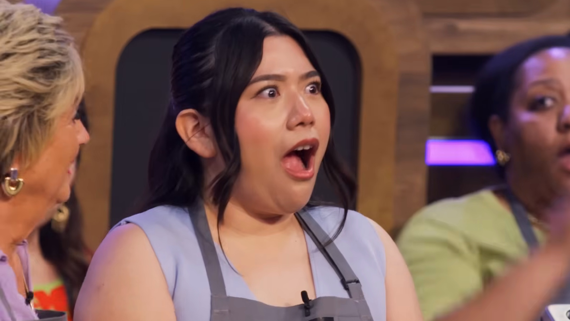 A contestant is shown on 100 Cooks.