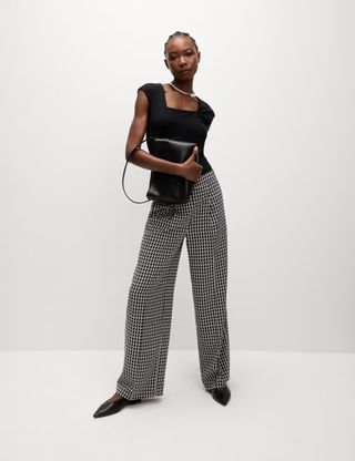 M&S Printed Wide-Leg Trousers