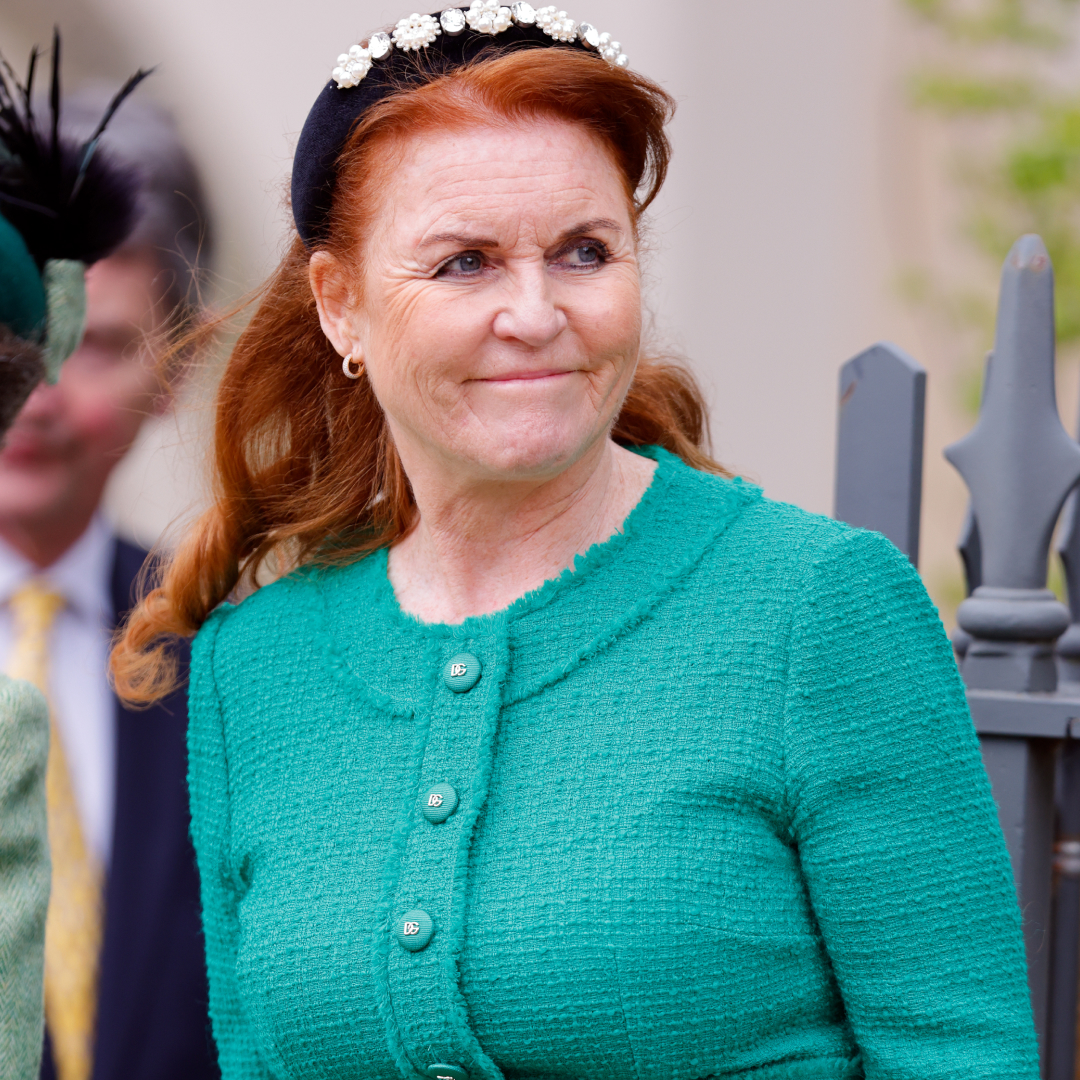 Sarah Ferguson wears a green dress 