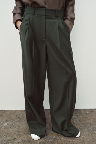 Zara Darted Wool Blend Trousers