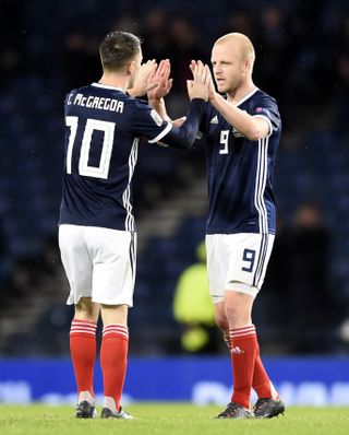 Steven Naismith, right, is back in the Scotland squad