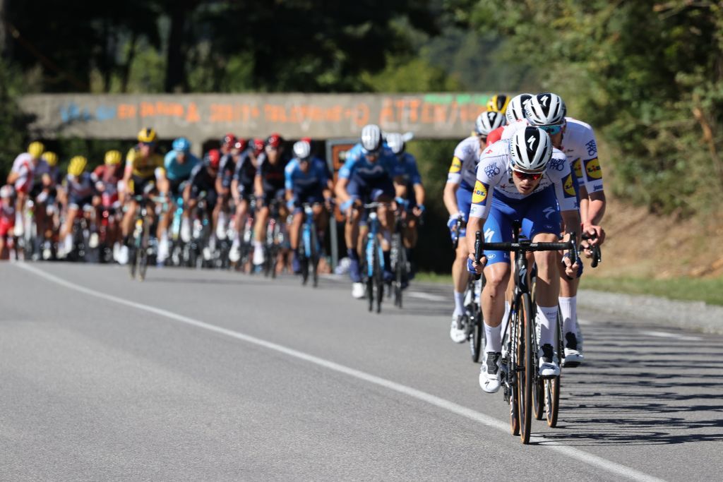 The pack rides during the 4th stage of the 107th edition of the Tour de France cycling race 157 km between Sisteron and OrcieresMerlette on September 1 2020 Photo by KENZO TRIBOUILLARD AFP Photo by KENZO TRIBOUILLARDAFP via Getty Images