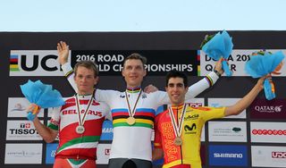 Tony Martin (Germany) wins the time trial title at the 2016 UCI Road World Championships
