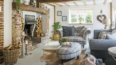 white living room with wooden touch