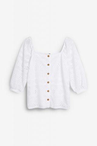 Next Broderie Square Neck Top