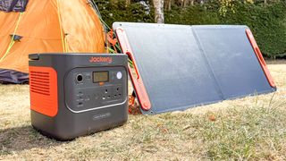 Jackery Explorer 2000 portable power station on a camping trip