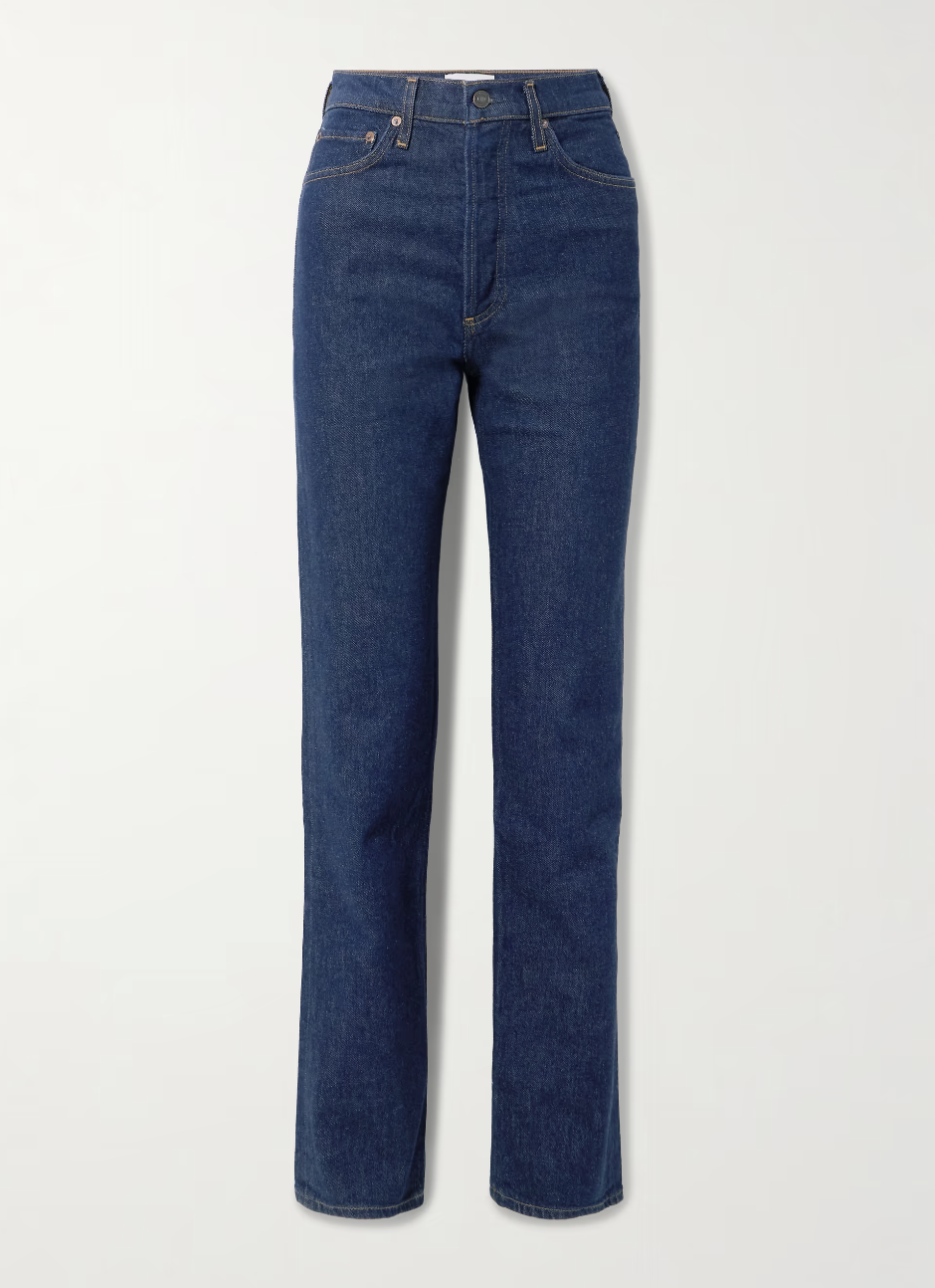 AGOLDE, '90s Pinch Waist Long High-Rise Straight-Leg Jeans