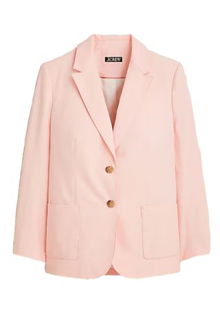 Relaxed Patch-Pocket Blazer in Cotton Blend