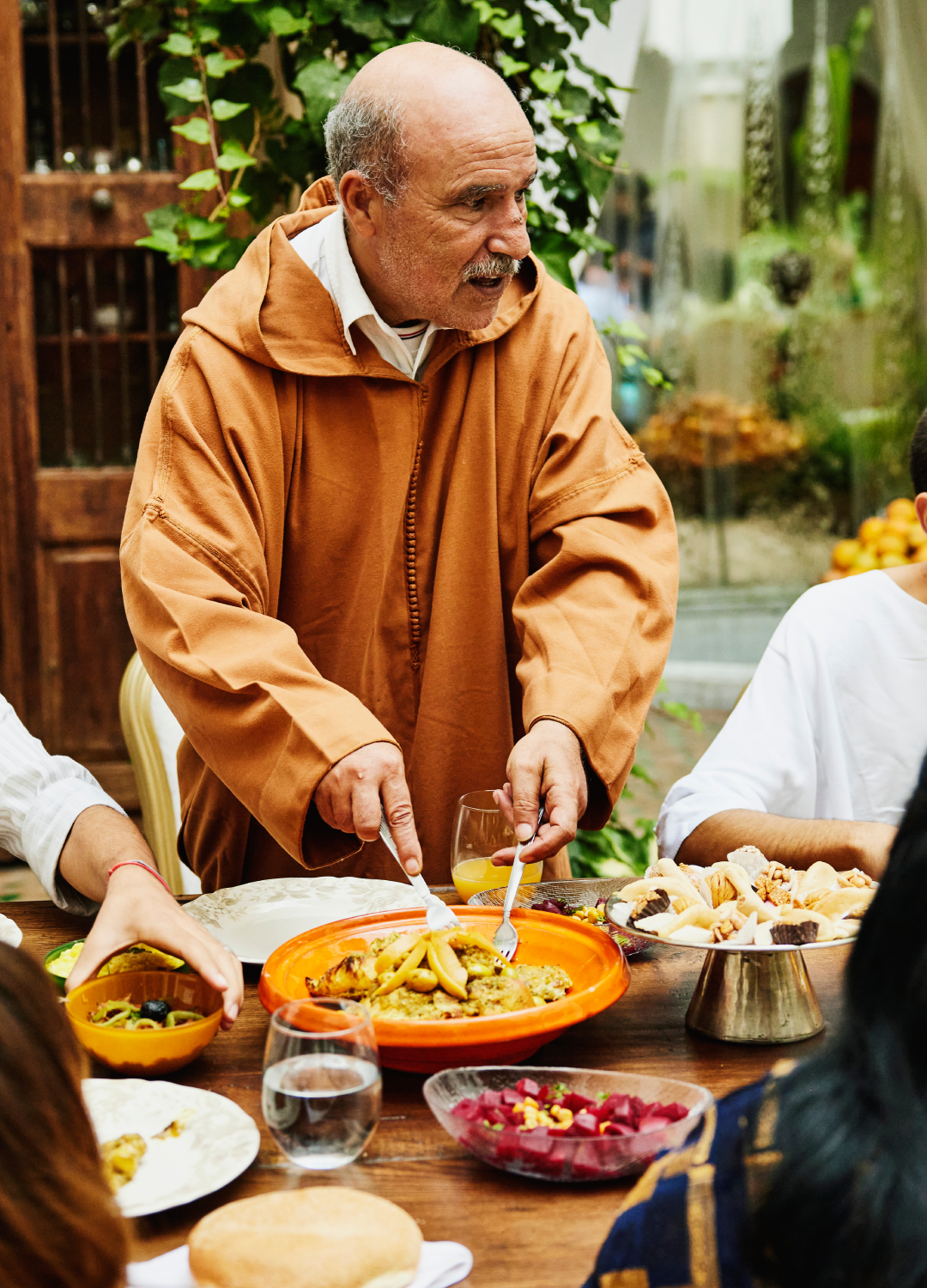 Man serving food
