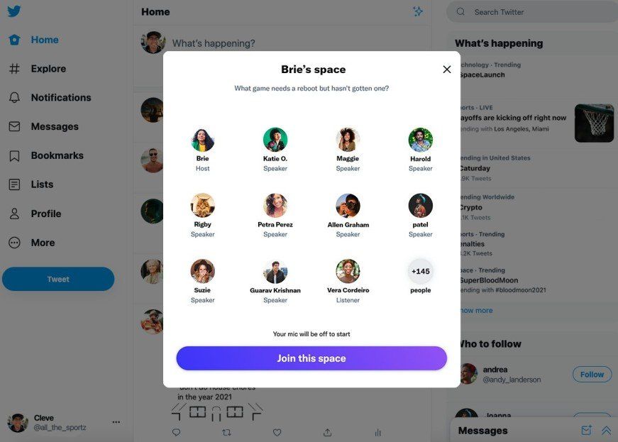 Twitter Spaces Web