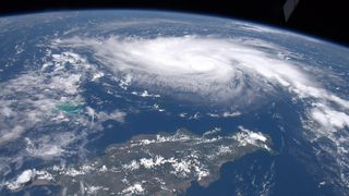 NASA astronaut Drew Morgan took this photo of Hurricane Dorian from the International Space Station on Aug. 29, 2019, as the storm traveled across the Caribbean north of Haiti and the Dominican Republic.