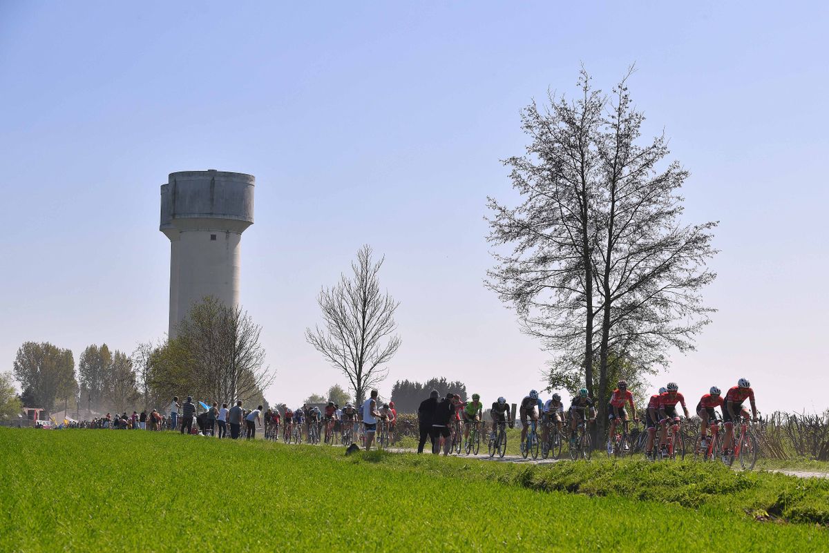 The peloton at Paris-Roubaix