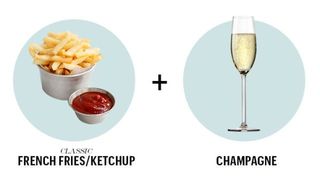Champagne, fries