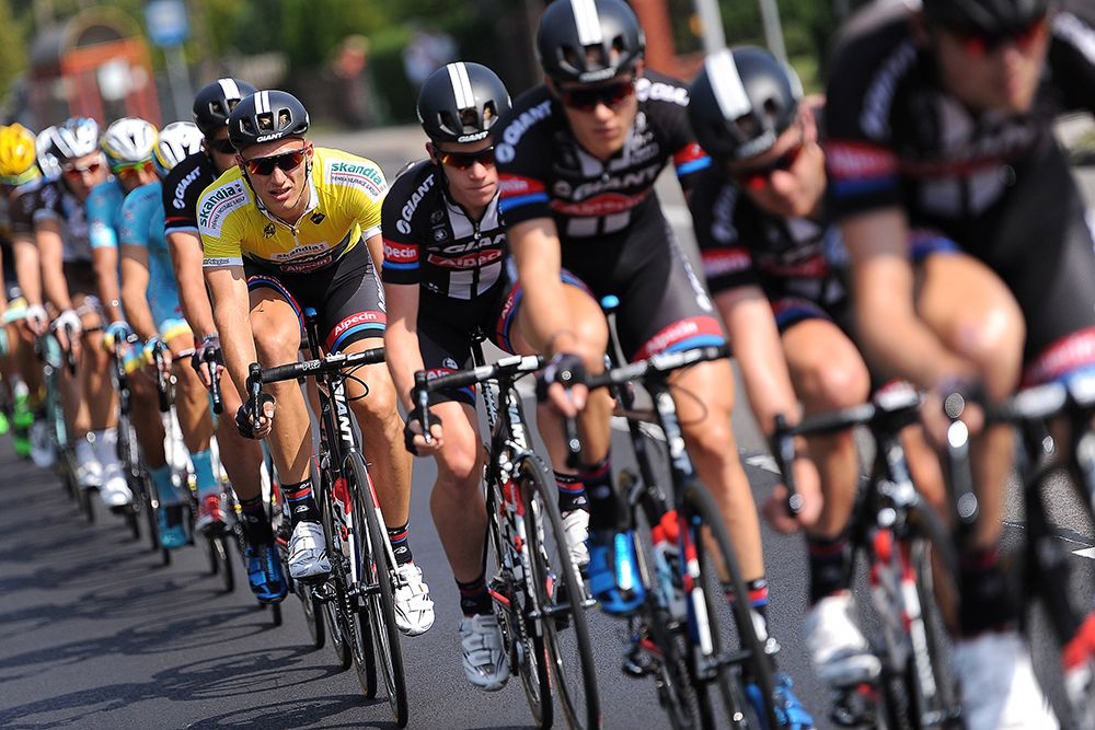 Marcel Kittel sits behind his Giant-Alpecin train