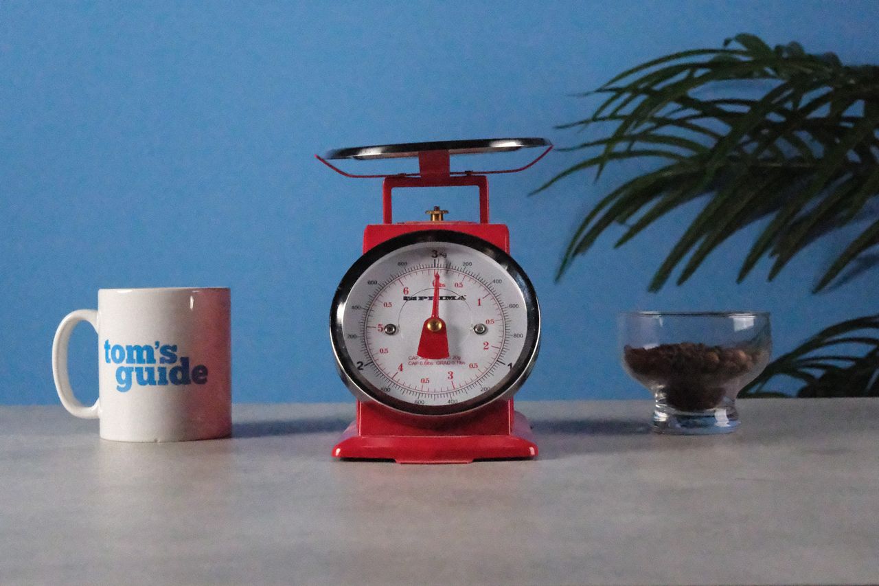 An image of a set of red scales taken on the Fujifilm X-T30 III