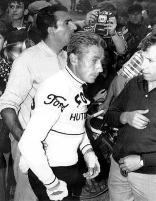 Anquetil after abandoning the Tour in 1966.