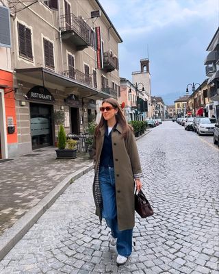 Judith Jones wearing a Sezane Clyde Trench coat