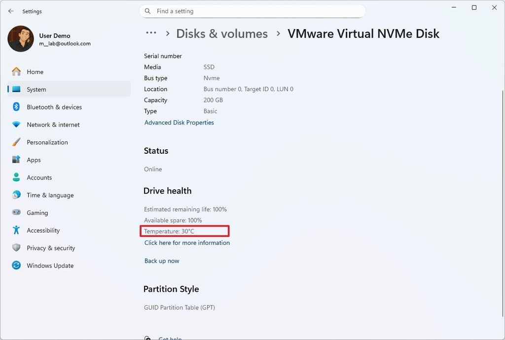 Windows 11 check SSD temp