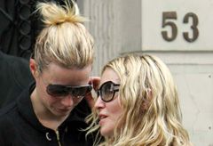 Gwyneth Paltrow and Madonna leaving her gym in London