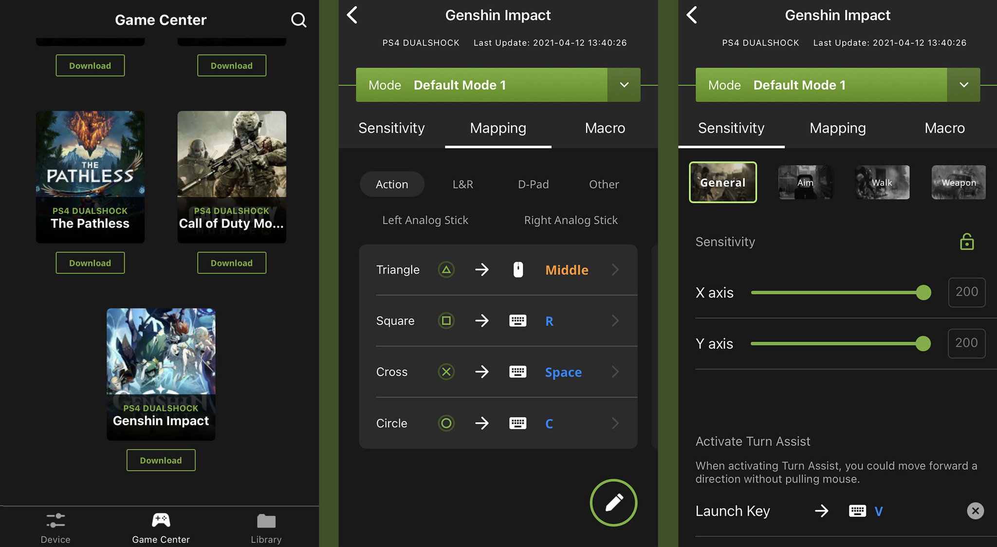 K2 Mobile App Controls