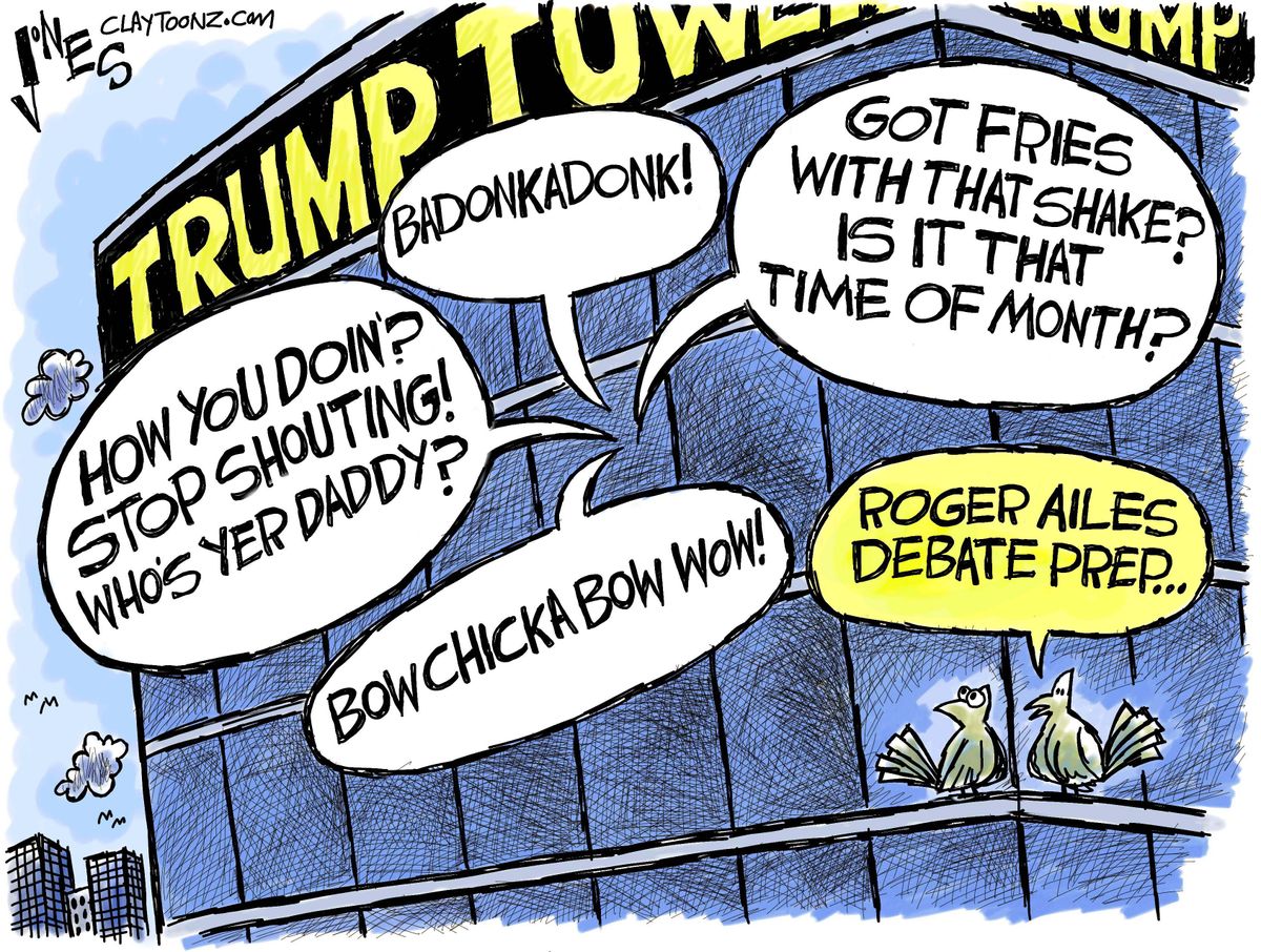 Political cartoon U.S. Donald Trump Ronald Ailes GOP debate prep | The Week