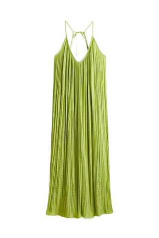 H&M green Pleated Camisole Dress